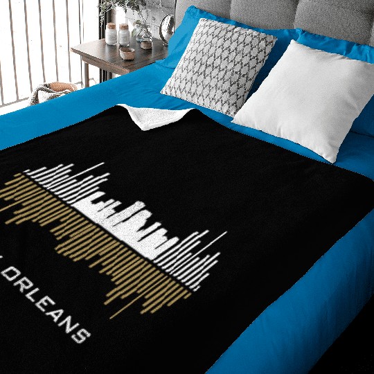 New Orleans City Sound Waves Baby Blankets