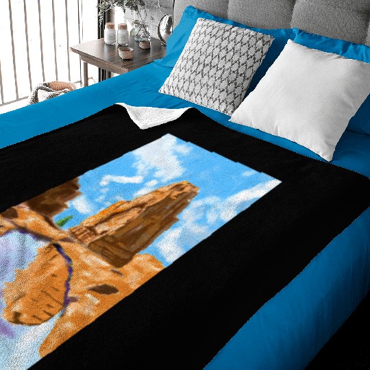 Grand Canyon Loose Oil Landscape Painting Baby Blankets