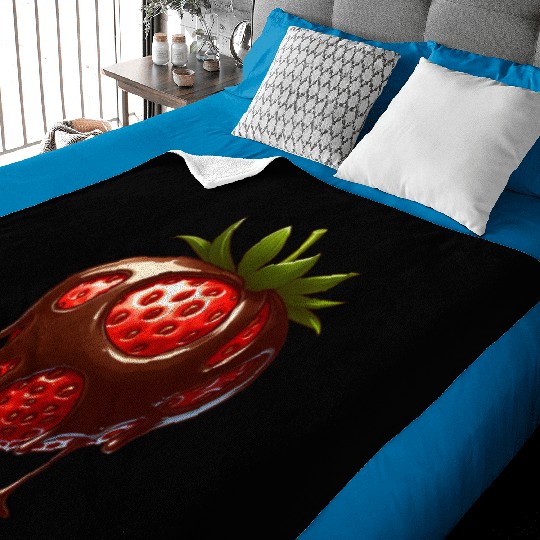Strawberry chocolate delicious treat dessert Baby Blankets