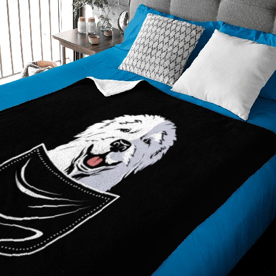 Dog In A Pocket Pet Lover Cute Great Pyrenees Baby Blankets