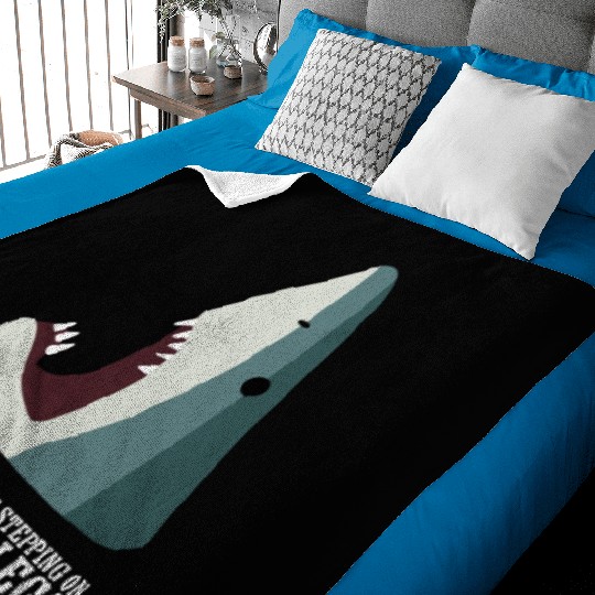 Shark Stepping On Toy Funny Internet Humor Meme Baby Blankets