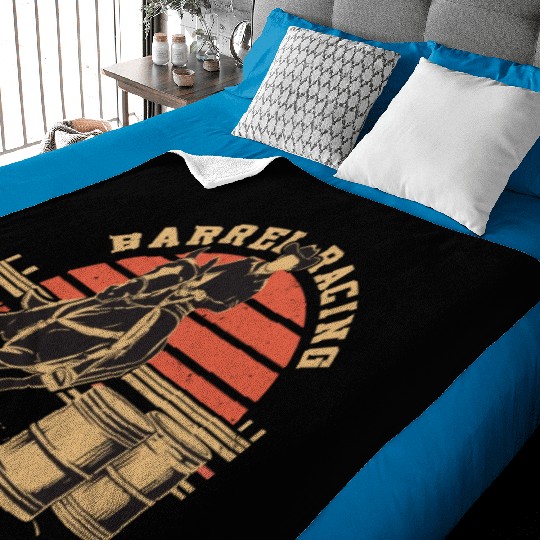 Retro Themed Barrel Racing Gifts Baby Blankets