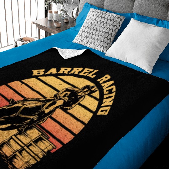 Retro Themed Barrel Racing Gifts Baby Blankets