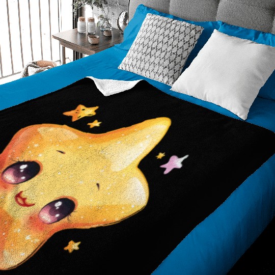 Cute Kawaii Stars Clipart, Cute Stars PNG Digital Baby Blankets