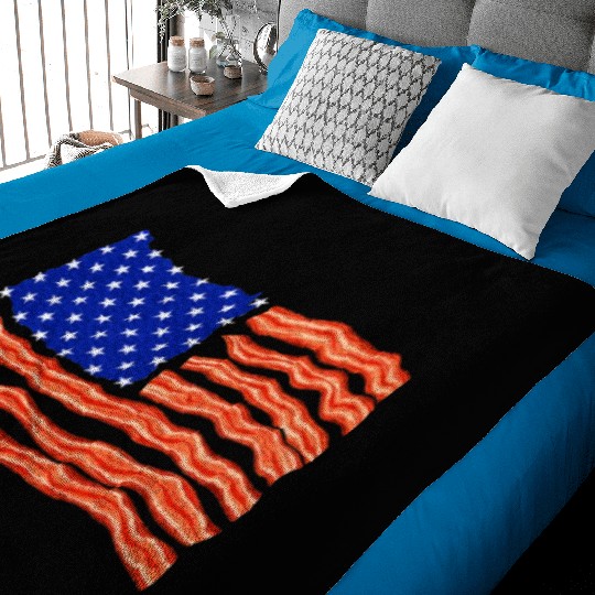 Bacon Lover, Meat Lover, BBQ, USA Flag Baby Blankets