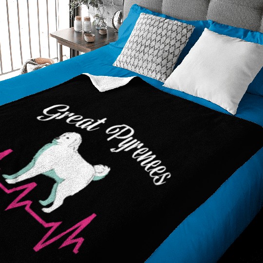 Pet Lover Great Pyrenees Dog Heartbeat Baby Blankets