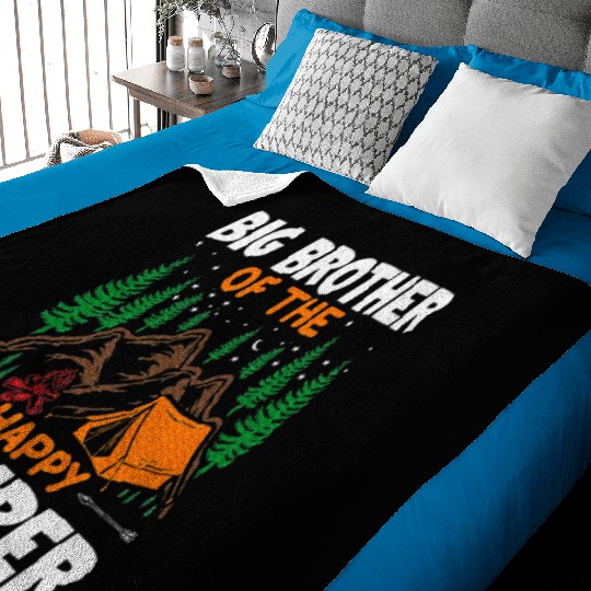 Big Brother of The Happy Camper Hiking Lover Baby Blankets