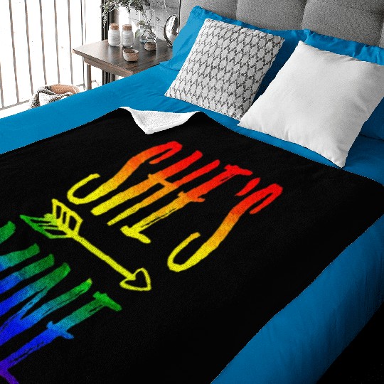 I'm Hers She's Mine LGBT Pride Lesbian Couple Baby Blankets