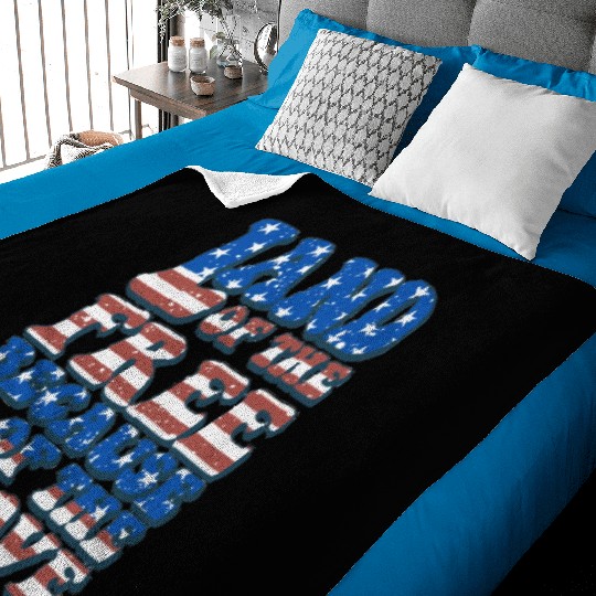 US Flag Land Of The Free Because Of The Brave Baby Blankets