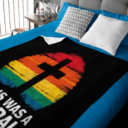 Jesus Was A Liberal Retro Sunset Progressive Baby Blankets