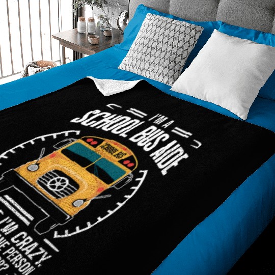 School Bus Aide Funny Back to School Baby Blankets