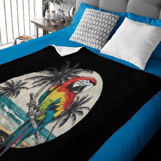 Macaw Parrot for a Bird Lover Animal Lover Baby Blankets