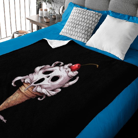 I Scream Ice Cream Skull Art Baby Blankets