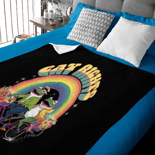 Funny Frog Gay Rights LGBT Rainbow Pride Month Baby Blankets