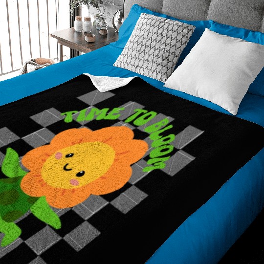 Time to Bloom: Floral Print Design Baby Blankets