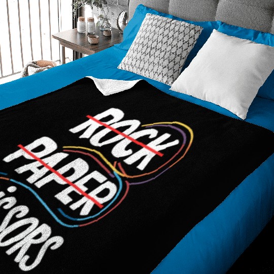 Rock Paper Scissors Lesbian Funny Gay Pride LGBT Baby Blankets