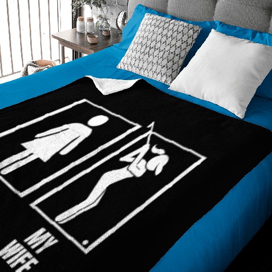 Golfing Your Wife My Wife Proud Husband Golf Baby Blankets