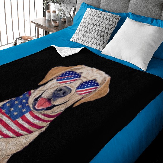 Labrador Retriever donning Baby Blankets