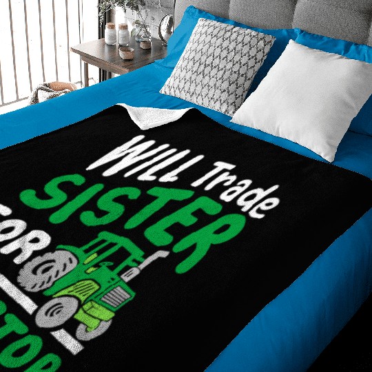 Tractor Sister Farming Baby Blankets