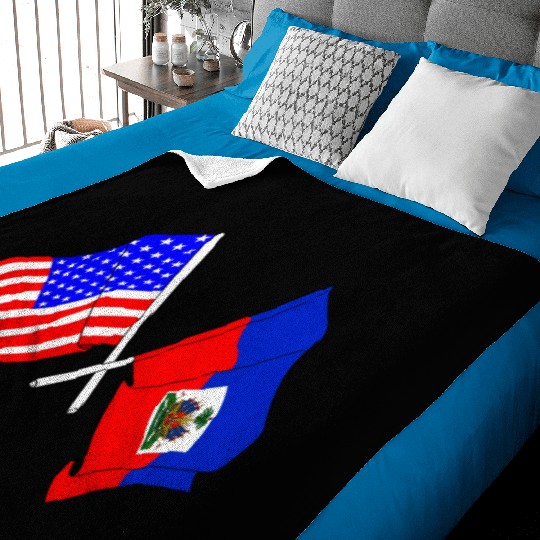 USA flag USA, Haiti flag Baby Blankets
