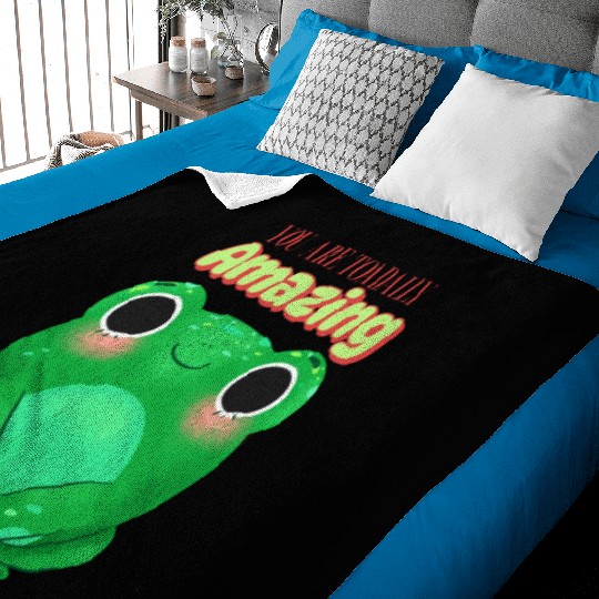 Toad with funny quote Baby Blankets