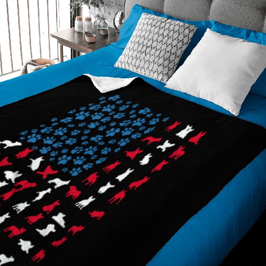 French Bulldog Patriotic Frenchie 4th of July USA Baby Blankets