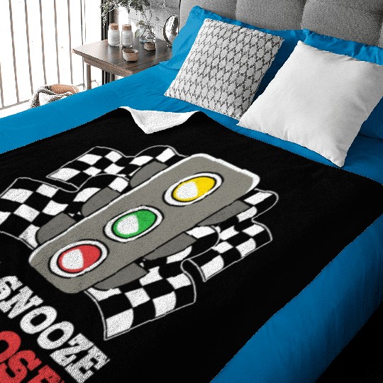 You Snooze You Lose Funny Race Day Drag Racing Baby Blankets