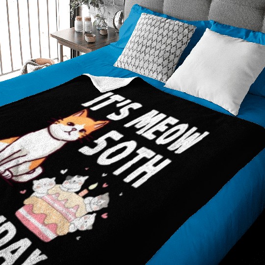 It's Meow 50 Year Old Birthday Cat Lover Baby Blankets