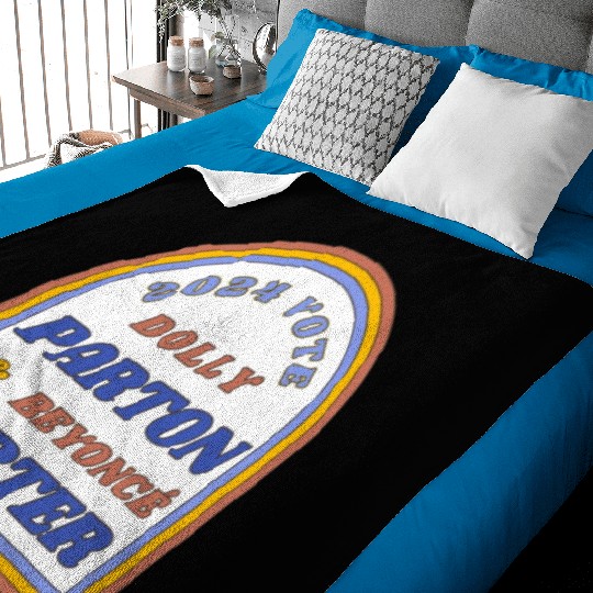 Vote Dolly Parton & Beyonce Carter 2024 Election Baby Blankets