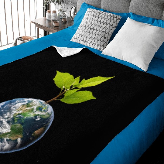 Planet Earth with beautiful freshness growth tree Baby Blankets
