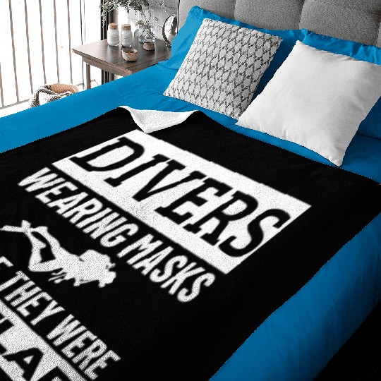 Scuba Diving Mask Pun Funny Scuba Diver Baby Blankets
