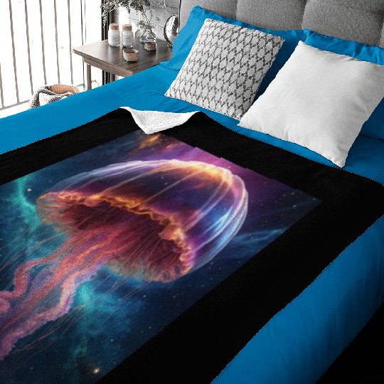 Cosmic Jellyfish Dance Baby Blankets