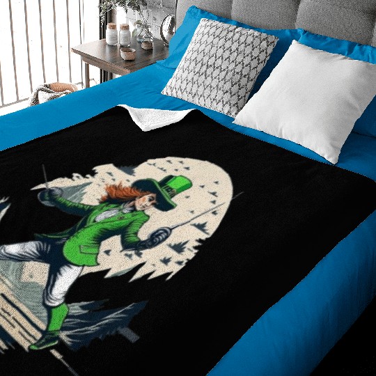 St. Patrick's Day Shamrock St Paddy's Day Fencing Baby Blankets