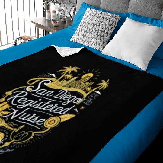 San Diego Registered Nurse Graphic Art Baby Blankets