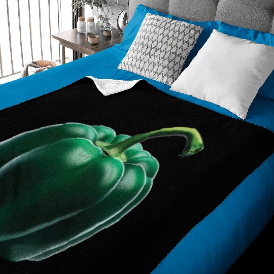 Green Bell Pepper Baby Blankets