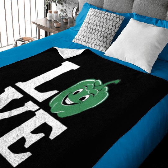 Bell Pepper Love Green Baby Blankets