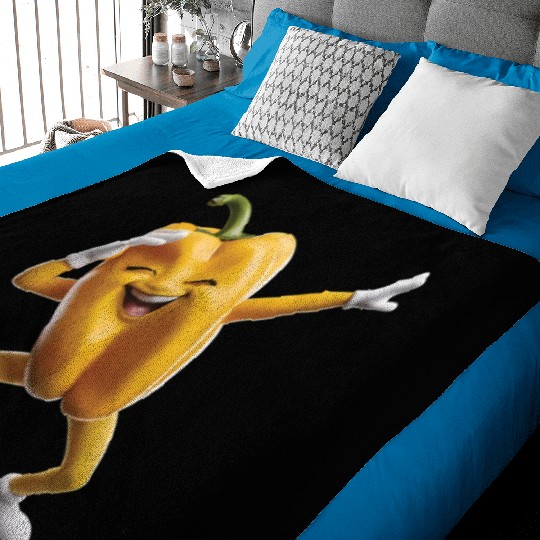 Yellow Bell Pepper Dabbing Realistic Baby Blankets