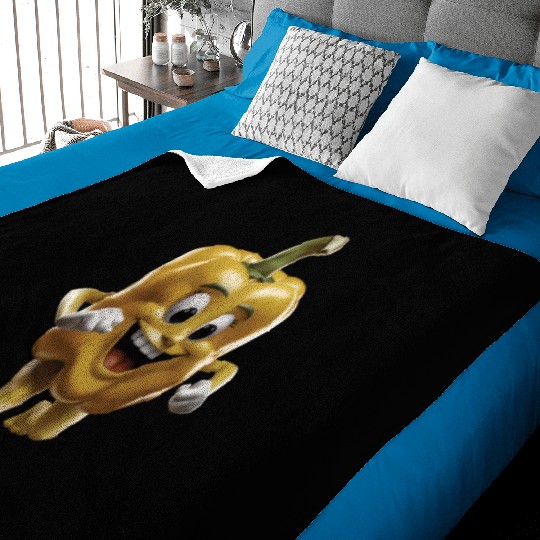 Yellow Bell Pepper Running Realistic Baby Blankets