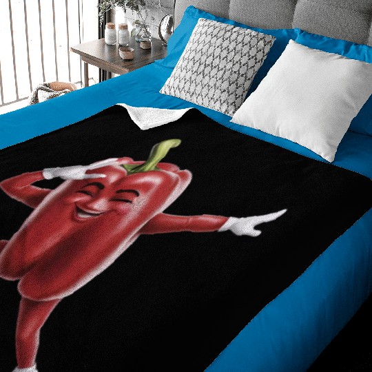 Red Bell Pepper Dabbing Realistic Baby Blankets