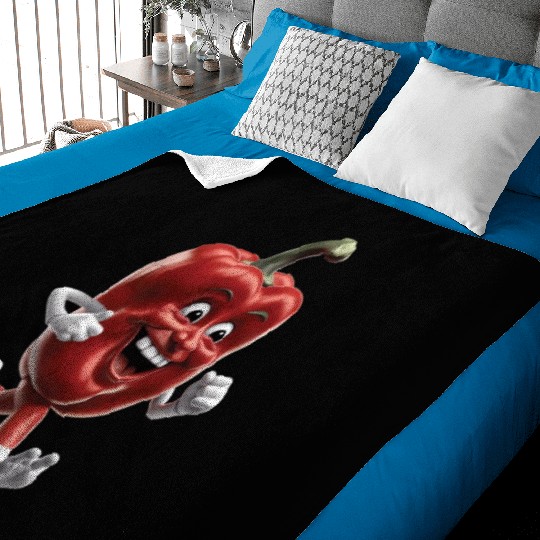 Red Bell Pepper Running Realistic Baby Blankets