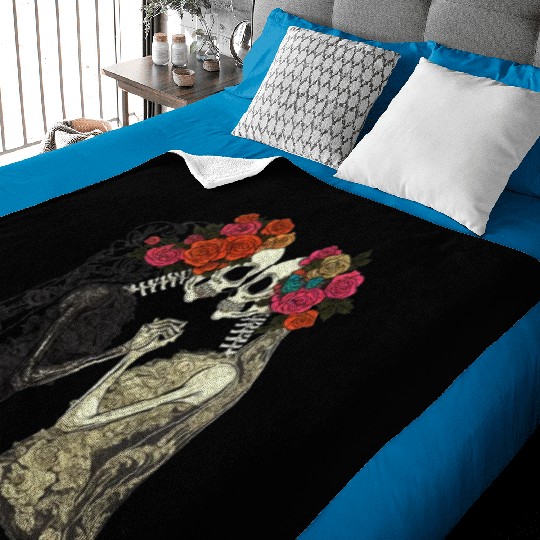 Lesbian Couple Skeletons Kissing LGBTQ Pride Baby Blankets