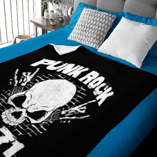 53rd Birthday - Punk Rock Since 1971 Skull Rock Baby Blankets