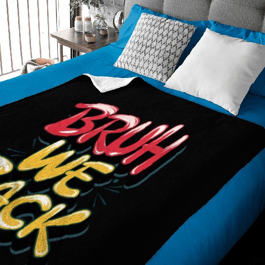 Bruh we back, back to school Baby Blankets