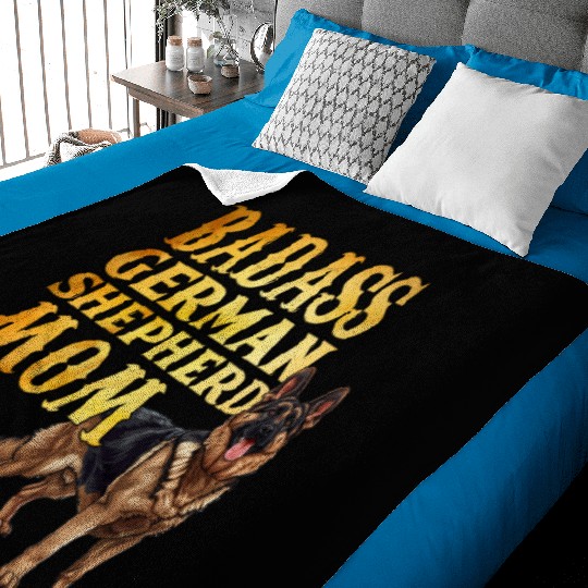 German Shepherd BAD ASS GERMAN SHEPHERD MOM Baby Blankets