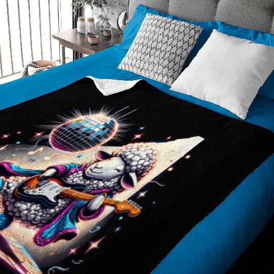 Disco Ball Guitar Sheep Baby Blankets