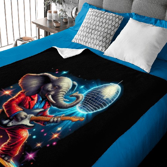 Disco Ball Guitar Elephant Baby Blankets