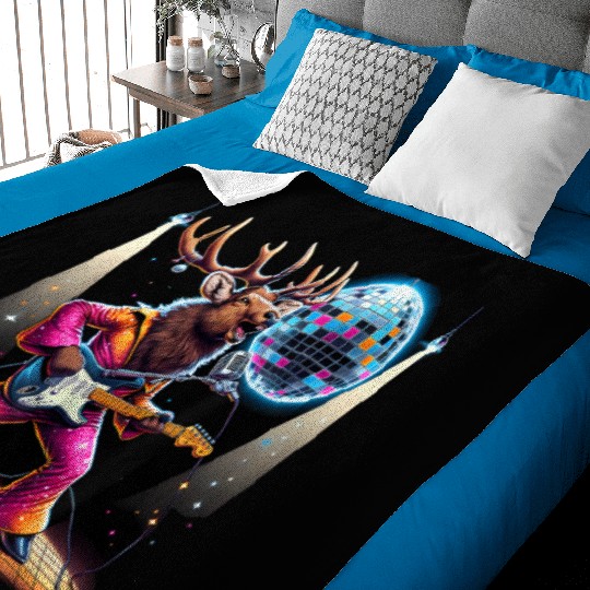 Disco Ball Guitar Elk Baby Blankets
