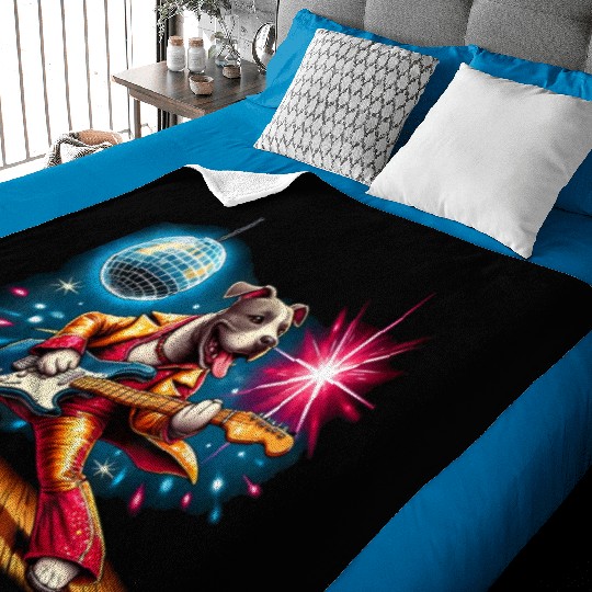 Disco Ball Guitar dog Baby Blankets