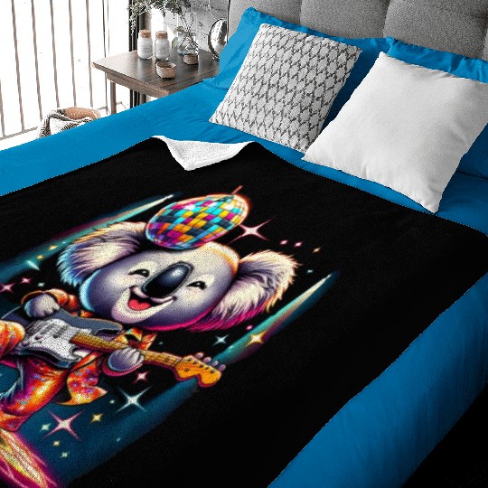 Disco Ball Guitar Koala Baby Blankets
