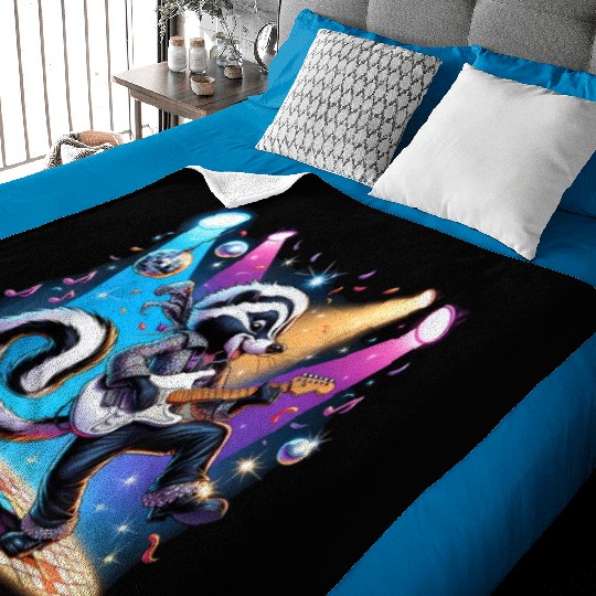 Disco Ball Guitar Skunk Baby Blankets